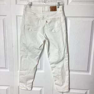 Levi's Women's White Classic Crop High-Rise Jeans Size 31